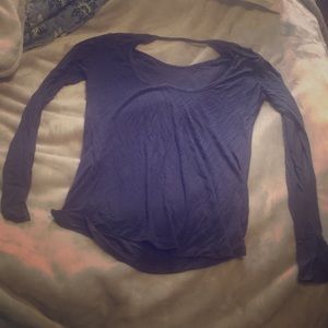 Keyhole, soft navy top